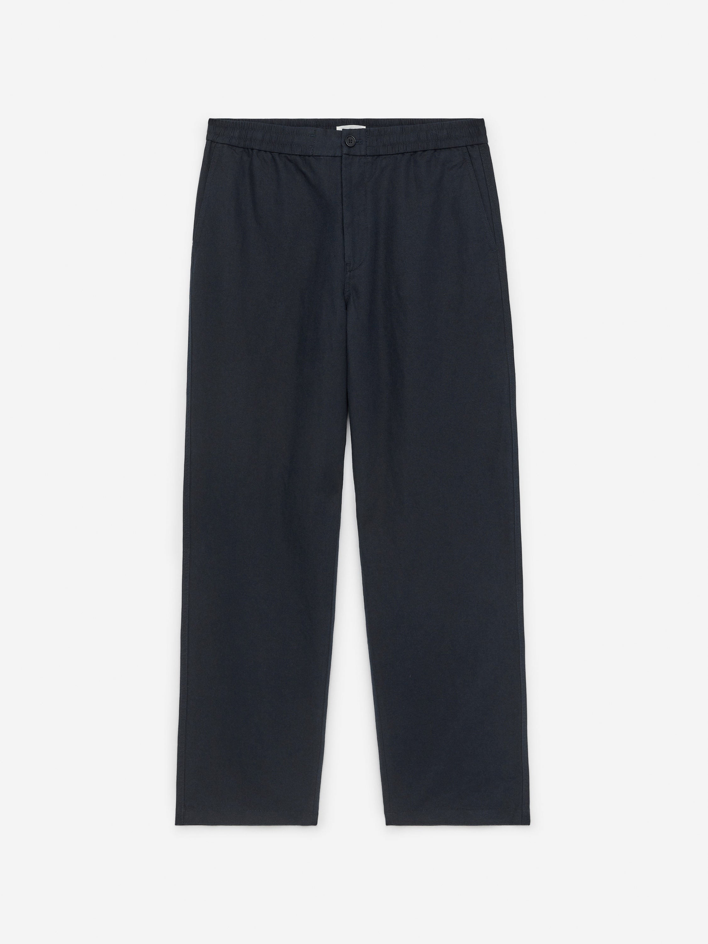 Linen Blend Trousers - Blue - Image 5