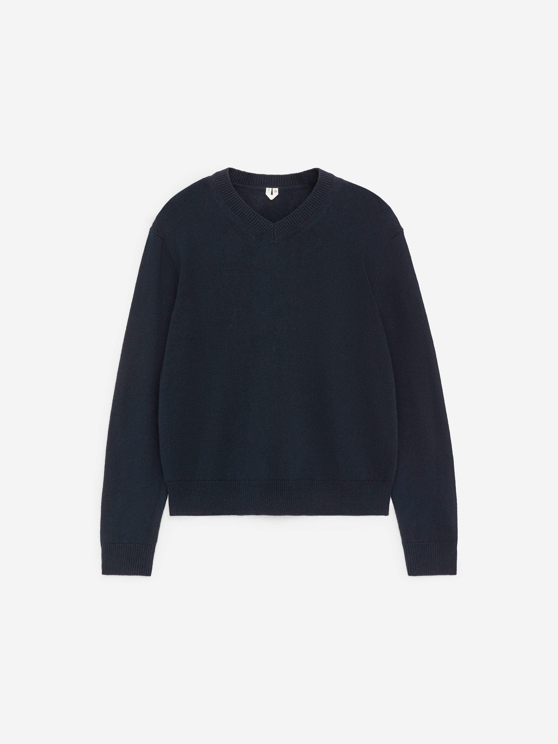 Linen Cotton V-Neck Jumper - Blue - Image 5