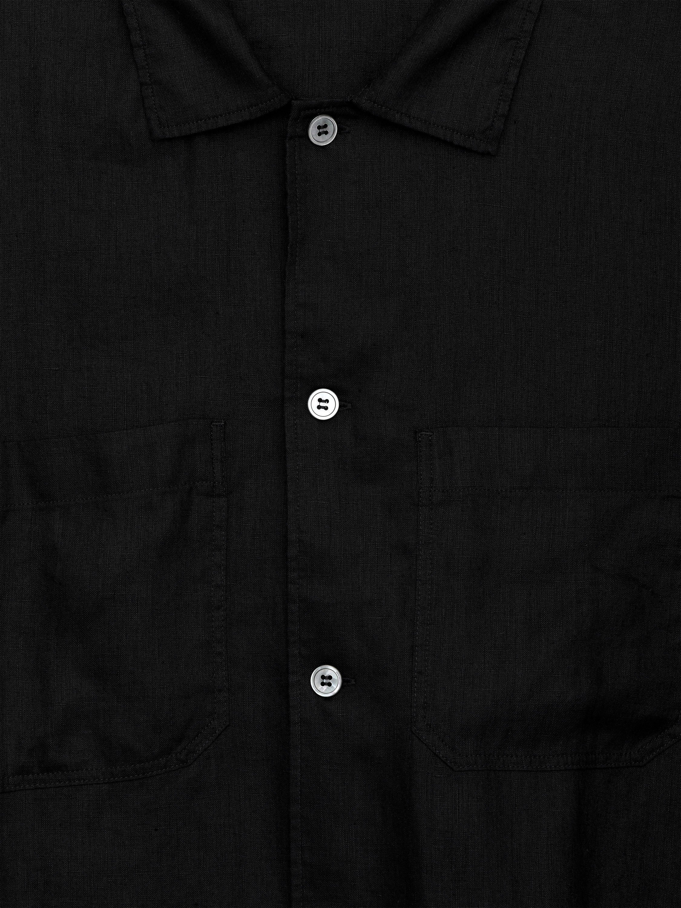 Relaxed Linen Shirt - Black - Image 2