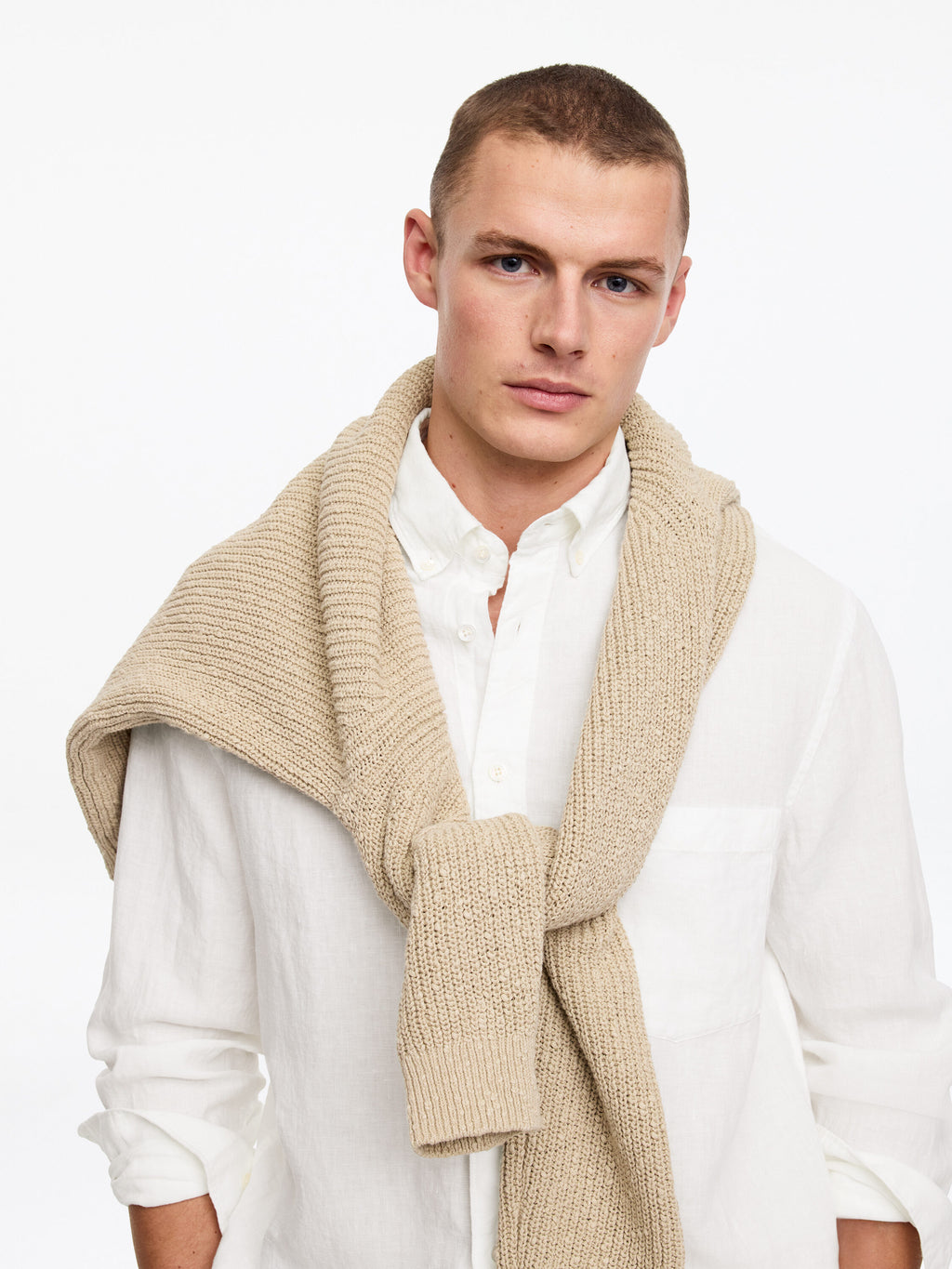 Relaxed Linen Shirt - White - Image 4