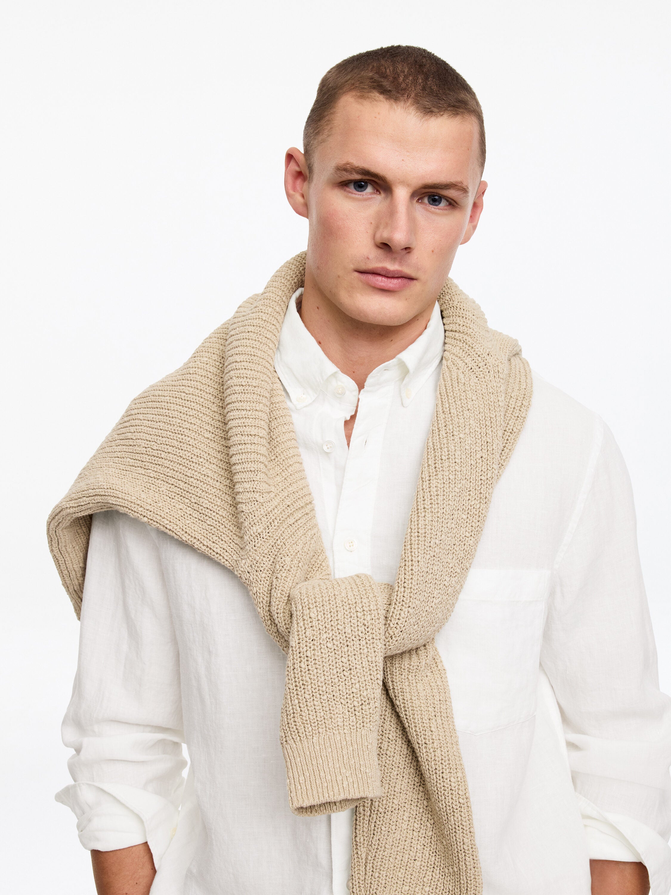 Relaxed Linen Shirt - White - Image 4
