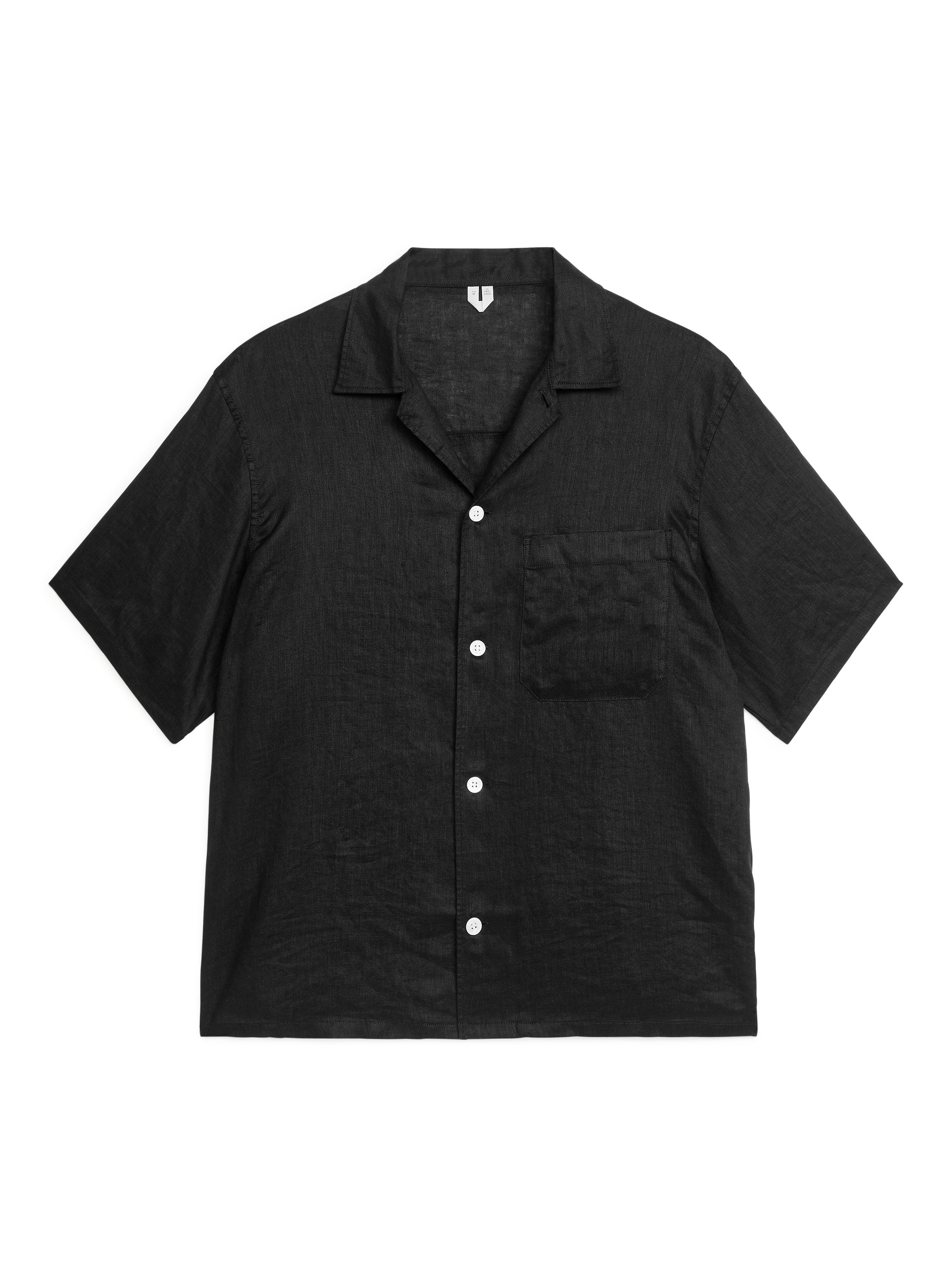 Linen Resort Shirt - Black