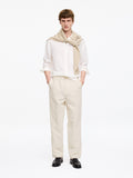 Linen Blend Trousers - Beige