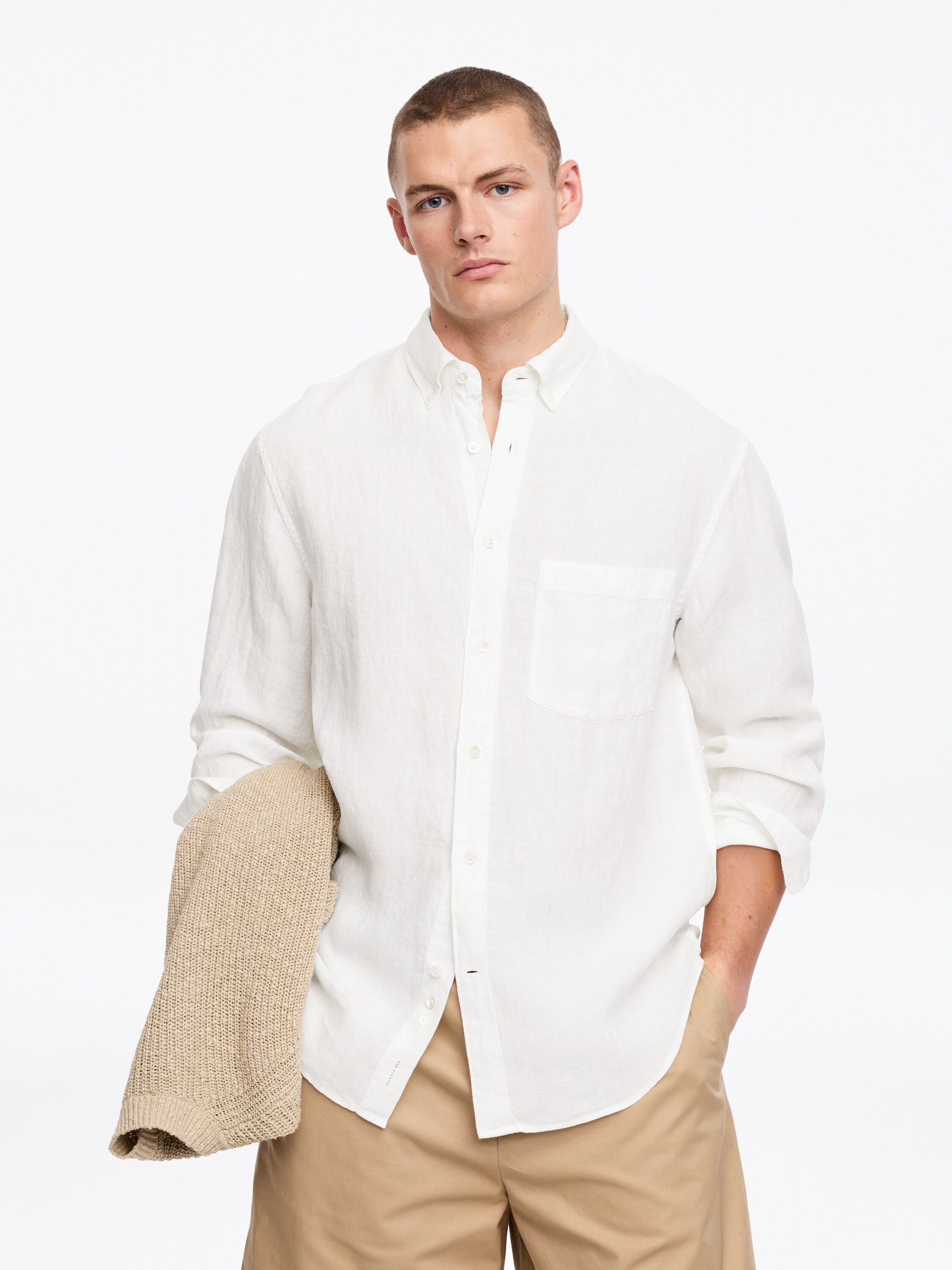 Relaxed Linen Shirt - White