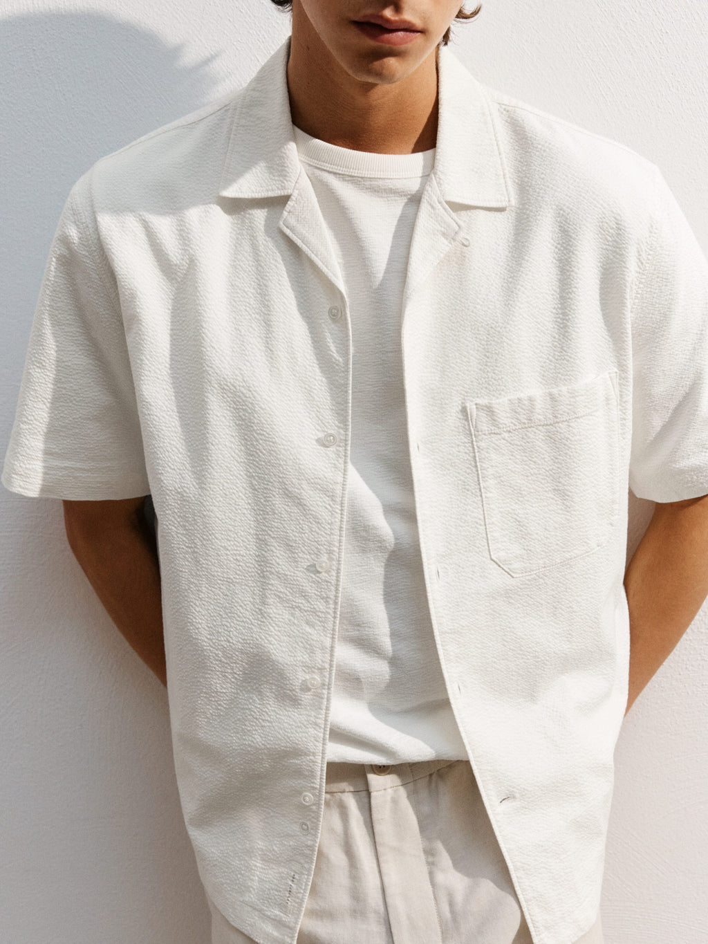 Linen Blend Trousers - Beige - Image 11